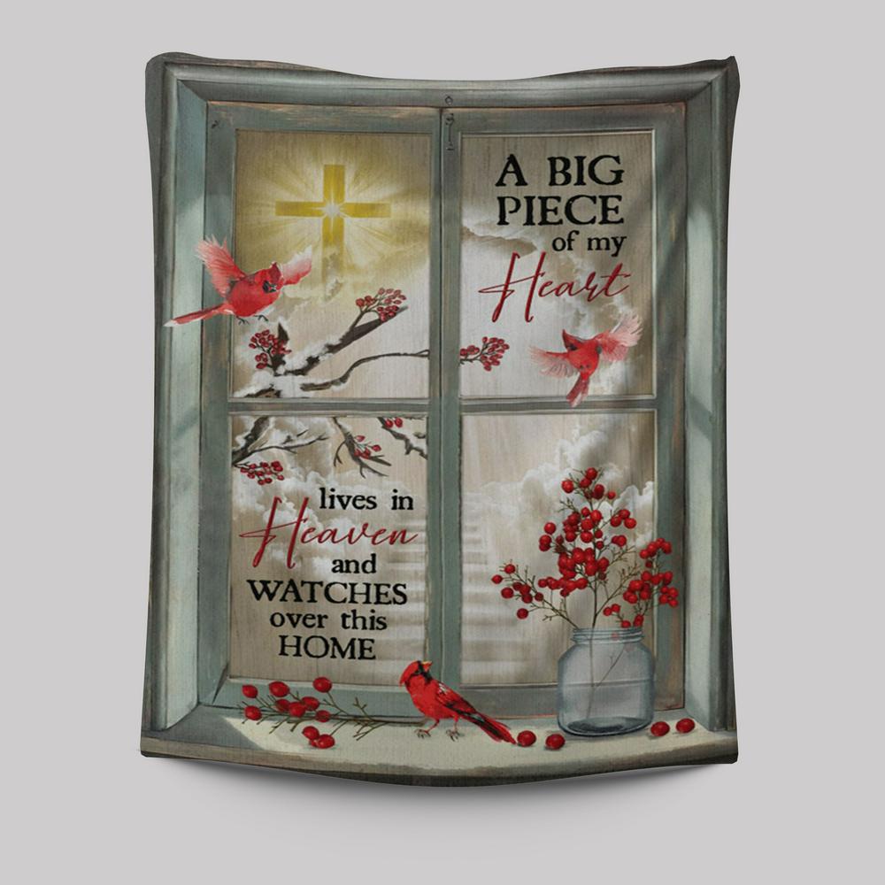 A Big Piece Of My Heart Hummingbird Tapestry Wall Art - Christian Wall Art Decor - Religious Tapestries Wall Hanging Prints