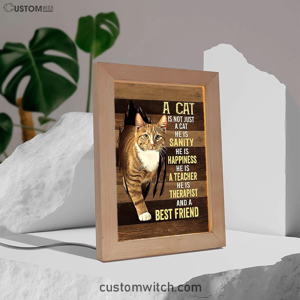 A Cat Is Not Just A Cat Frame Lamp Art - Christian Art Decor - Gift For Cat Lover Frame Lamp