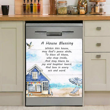 A House Blessing Dishwasher Cover, God Bless This House Dishwasher Magnet Cover, Christian Kitchen Decor