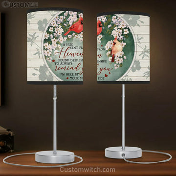 A Hug Sent From Heaven Red Cardinal Large Table Lamp Art - Christian Lamp Gift Home Decor - Religious Table Lamp Prints