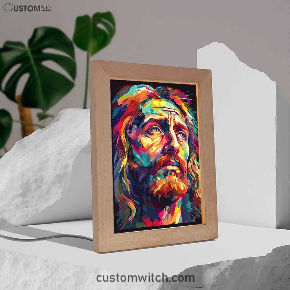 A Portrait Of Jesus Frame Lamp Prints - Jesus Frame Lamp Art - Christian Art Decor