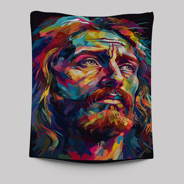 A Portrait Of Jesus Tapestry Prints - Jesus Tapestry Art - Christian Wall Art Decor