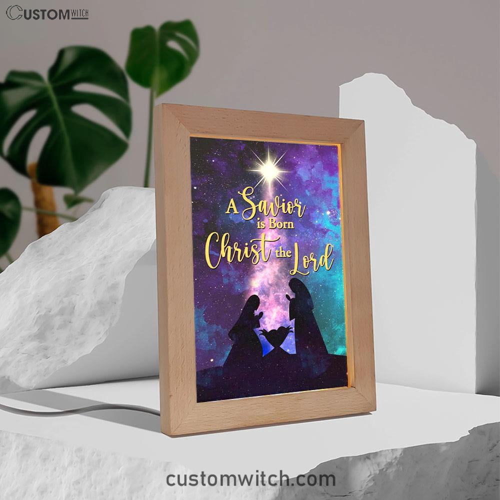 A Savior Is Born Christ The Lord Christian Christmas Frame Lamp Prints - Bible Verse Decor - Scripture Art