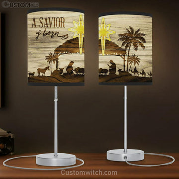 A Savior Is Born Christmas Table Lamp Gift - Christian Bedroom Decor