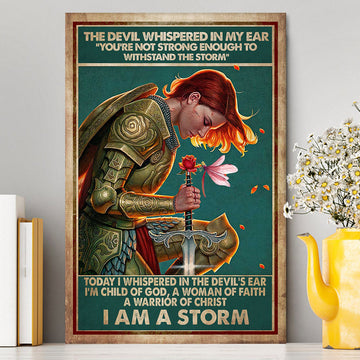 A Women Of Faith - A Warrior Of Christ Canvas Wall Art - Christian Wall Canvas - Religious Canvas Prints