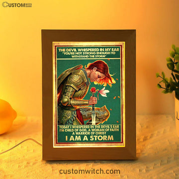 A Women Of Faith - A Warrior Of Christ Frame Lamp Art - Christian Frame Lamp - Religious Gifts Night Light