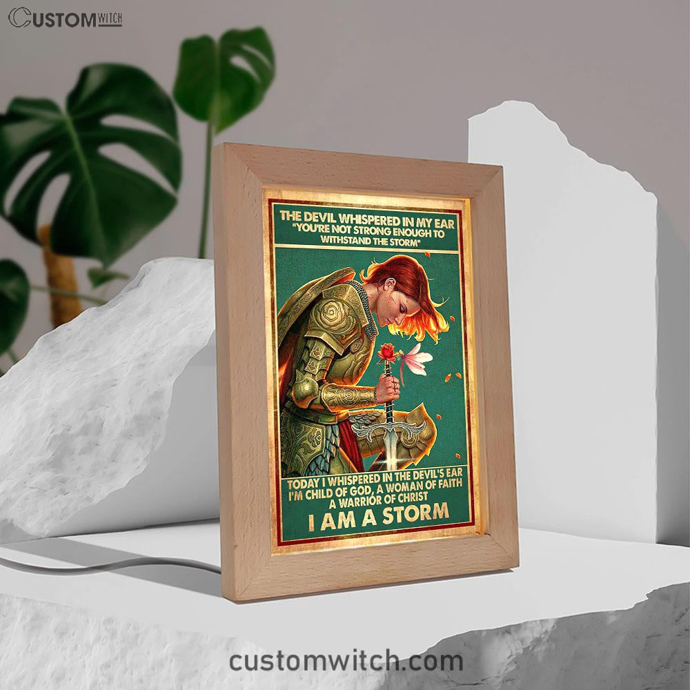 A Women Of Faith - A Warrior Of Christ Frame Lamp Art - Christian Frame Lamp - Religious Gifts Night Light
