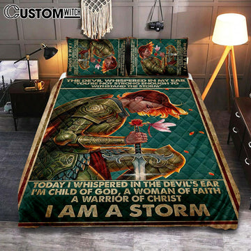 A Women Of Faith - A Warrior Of Christ Quilt Bedding Set Bedroom - Christian Cover Twin Bedding Quilt Bedding Set - Religious Quilt Bedding Set Prints