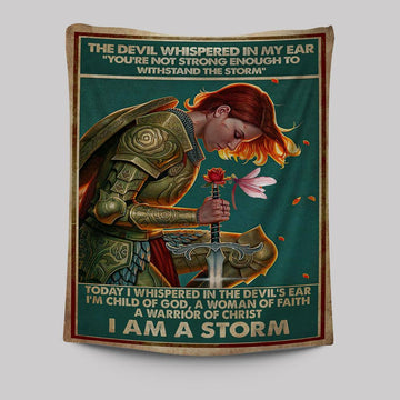 A Women Of Faith - A Warrior Of Christ Tapestry Wall Art - Christian Wall Tapestry - Religious Tapestries Wall Hanging Prints