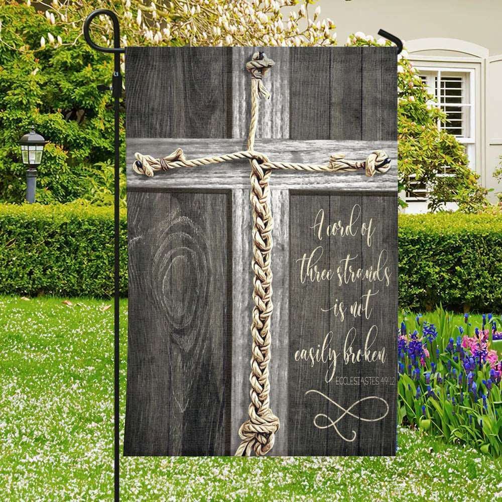 Acord Of Three Strands Is Not Easily Broken Flag, Christian&#39;s Flag, Garden Decor, Garden Flag Stand, Christian Flag, Scripture Flag, Garden Banner