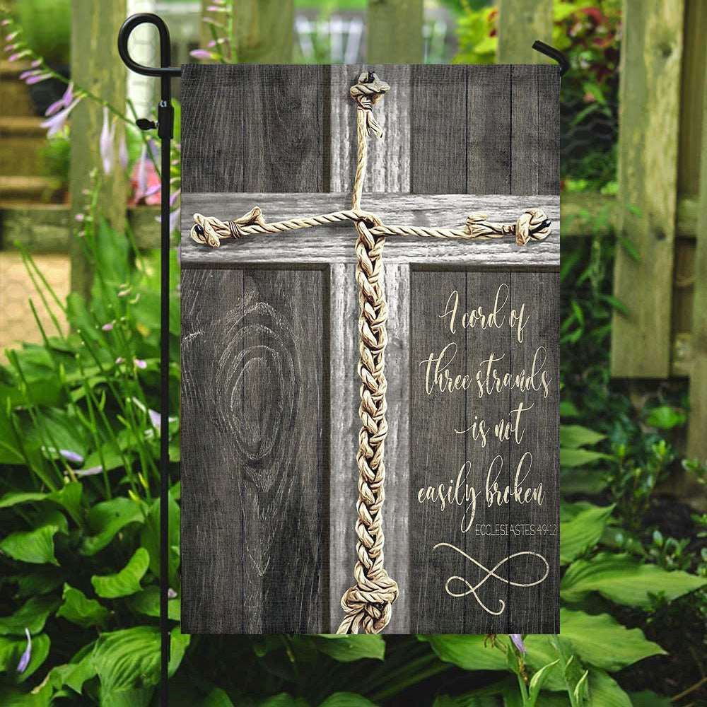 Acord Of Three Strands Is Not Easily Broken Flag, Christian&#39;s Flag, Garden Decor, Garden Flag Stand, Christian Flag, Scripture Flag, Garden Banner