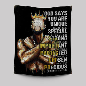 African American God Says You Are Tapestry Wall Art - Christian Tapestries Wall Art Decor