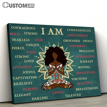 African American Yoga Canvas Wall Art