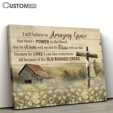All Because Of The Old Rugged Cross Jesus Canvas Poster