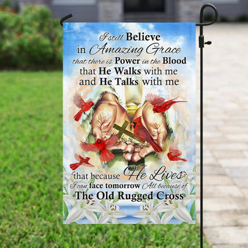 All Because Of The Old Rugged Cross Jesus Cardinal Garden Flag, Christian Flag, Scripture Flag, Garden Banner