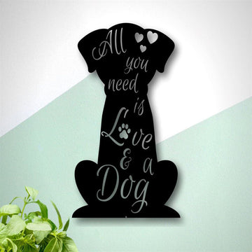 All You Need Is Love And A Dog Sign, Anniversary Gift, Dog Wall Decor, Dog Wall Art, Home Decor Sign