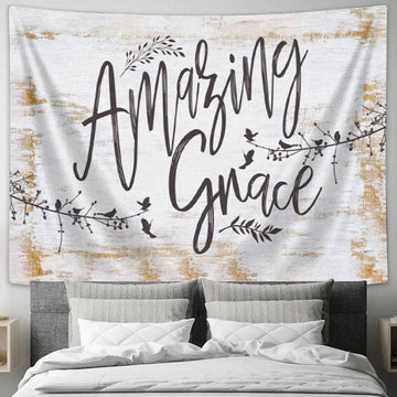 Amazing Grace How Sweet The Sound - Old Country Church - Christian Tapestry Wall Art - Christian Wall Decor