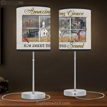 Amazing Grace How Sweet The Sound Farmhouse Style Table Lamp Gift - Christian Bedroom Decor