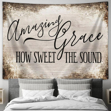 Amazing Grace Wall Art - Christian Tapestry Wall Art - Christian Wall Decor