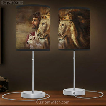 Amazing Jesus Painting Lion Lamp Table Lamp
