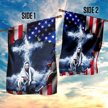 American House Flags Jesus Hand House Flags, Christian Flag, Scripture Flag, Garden Banner