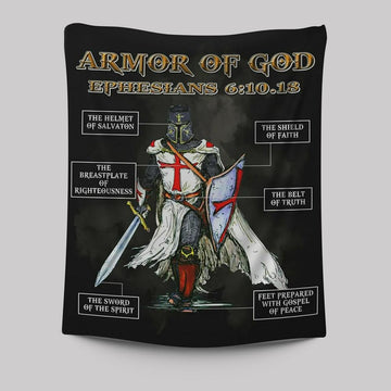 Amor Of God Warrior Of Christ Tapestry Wall Art -  Christian Indoor Wall Tapestries - Religious Art