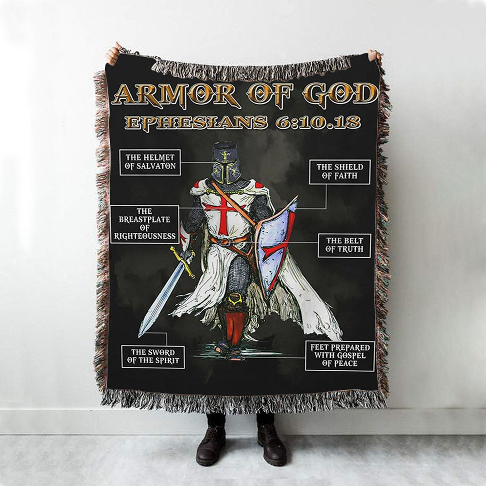 Amor Of God Warrior Of Christ Woven Throw Blanket - Christian Home Decor - Religious Art