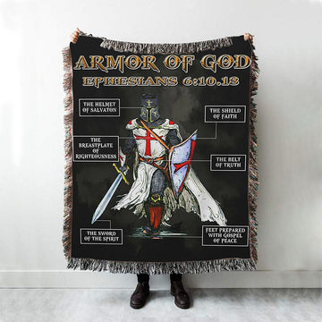 Amor Of God Warrior Of Christ Woven Throw Blanket - Christian Home Decor - Religious Art