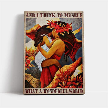 And I Think To Myself What A Wonderful World Canvas, Mother's Day Canvas Art, Gift For Mom, Birthday Gift, Mother's Day Wall Art