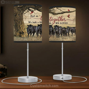 And So Together We Built A Life We Loved Cow Red Cardinal Lamp Gift Table Lamp - Christian Lamp Gift - Religious Art