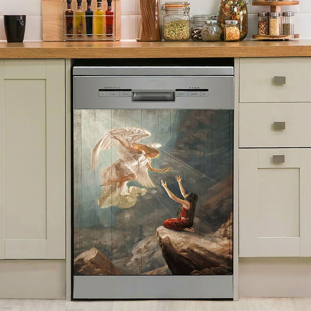 Angel The Way To Heaven Dishwasher Cover, Christian Dishwasher Magnet Cover, Bible Verse Kitchen Decor