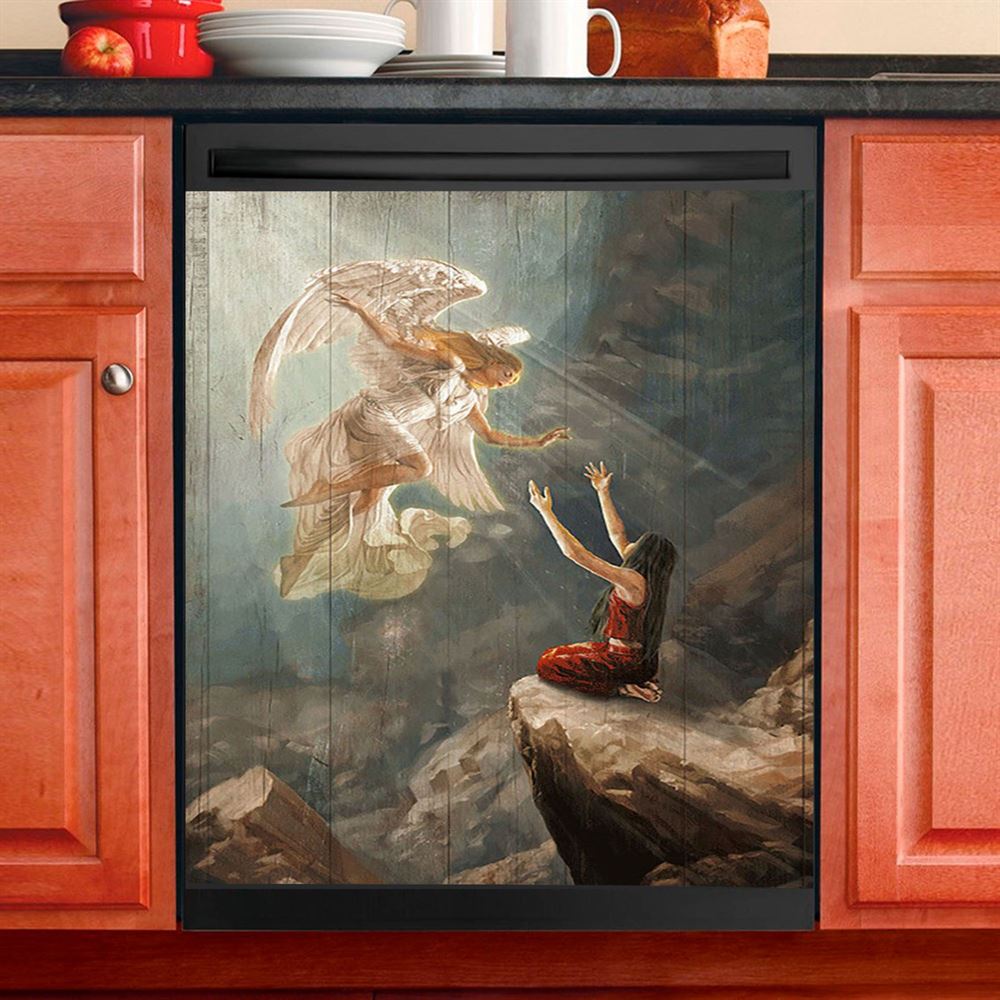 Angel The Way To Heaven Dishwasher Cover, Christian Dishwasher Magnet Cover, Bible Verse Kitchen Decor