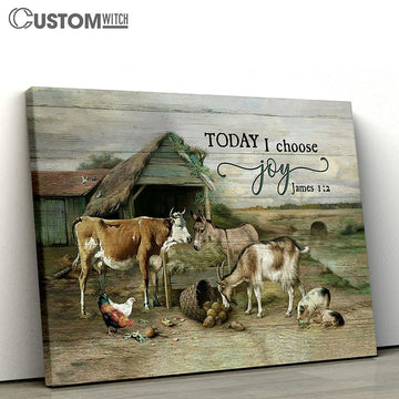 Animal farm Today I choose Canvas Wall Art - Bible Verse Canvas - Religious Prints