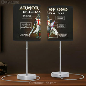 Armor Of God Table Lamp Art - Christian Lamp Gift - Religious Wall Decor