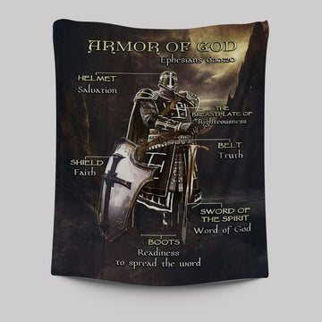 Armor Of God The Knight Of God Warrior Painting - Under The Command Of God Tapestry Wall Art - Christian Tapestries Prints