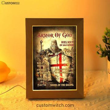 Armor Of God Warrior Frame Lamp Art - Christian Art - Bible Verse Art - Religious Home Decor