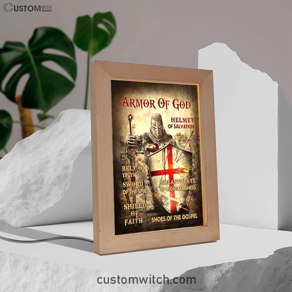 Armor Of God Warrior Frame Lamp Art - Christian Art - Bible Verse Art - Religious Home Decor