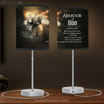 Armour of God The knight with wings Table Lamp Gift - Bible Verse Table Lamp - Religious Bedroom Decor