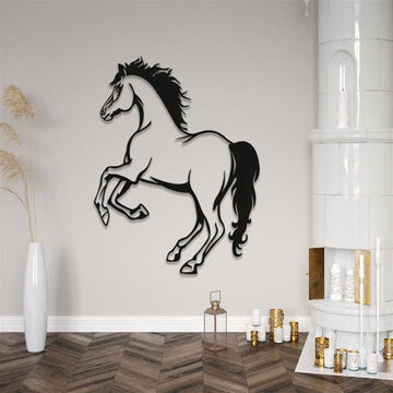 Artistic Horse Metal Wall Art Rampant Horse Farm Metal Sign, Gift Ideas For Farm Woman, Outdoor Metal Sign Frames