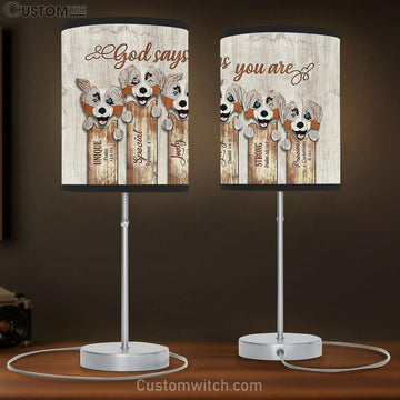 Australian Shepherd God Says You Are Table Lamp Gift - Bible Verse Table Lamp - Religious Bedroom Decor