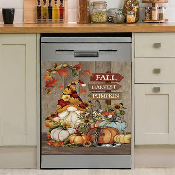 Autumn Season Pumpkin Autumn Leaves Fall Harvest Pumpkin Dishwasher Cover, Christian Dishwasher Magnet Cover, Bible Verse Kitchen Decor