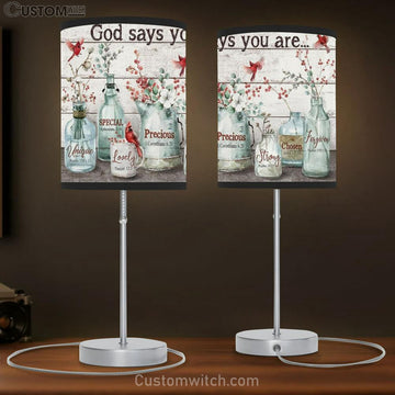 Baby Flower Cardinal Crystal Vase God Says You Are Table Lamp