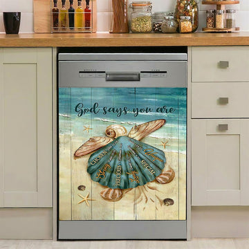 Baby Turtle God Says You Are Dishwasher Cover, Bible Verse Dishwasher Magnet Cover, Christian Inspirational Kitchen Decor