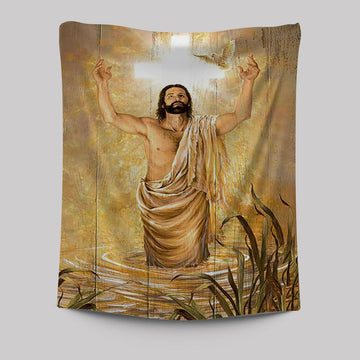 Baptism Of Jesus Dove Tapestry Art - Bible Verse Wall Art - Christian Inspirational Wall Decor