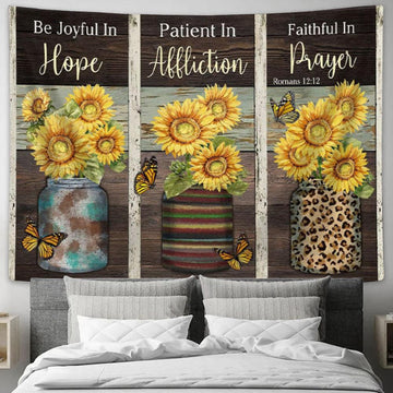 Be Joyful In Hope Patient In Affliction Romans 1212 Ver 02 Tapestry Wall Art - Christian Wall Decor
