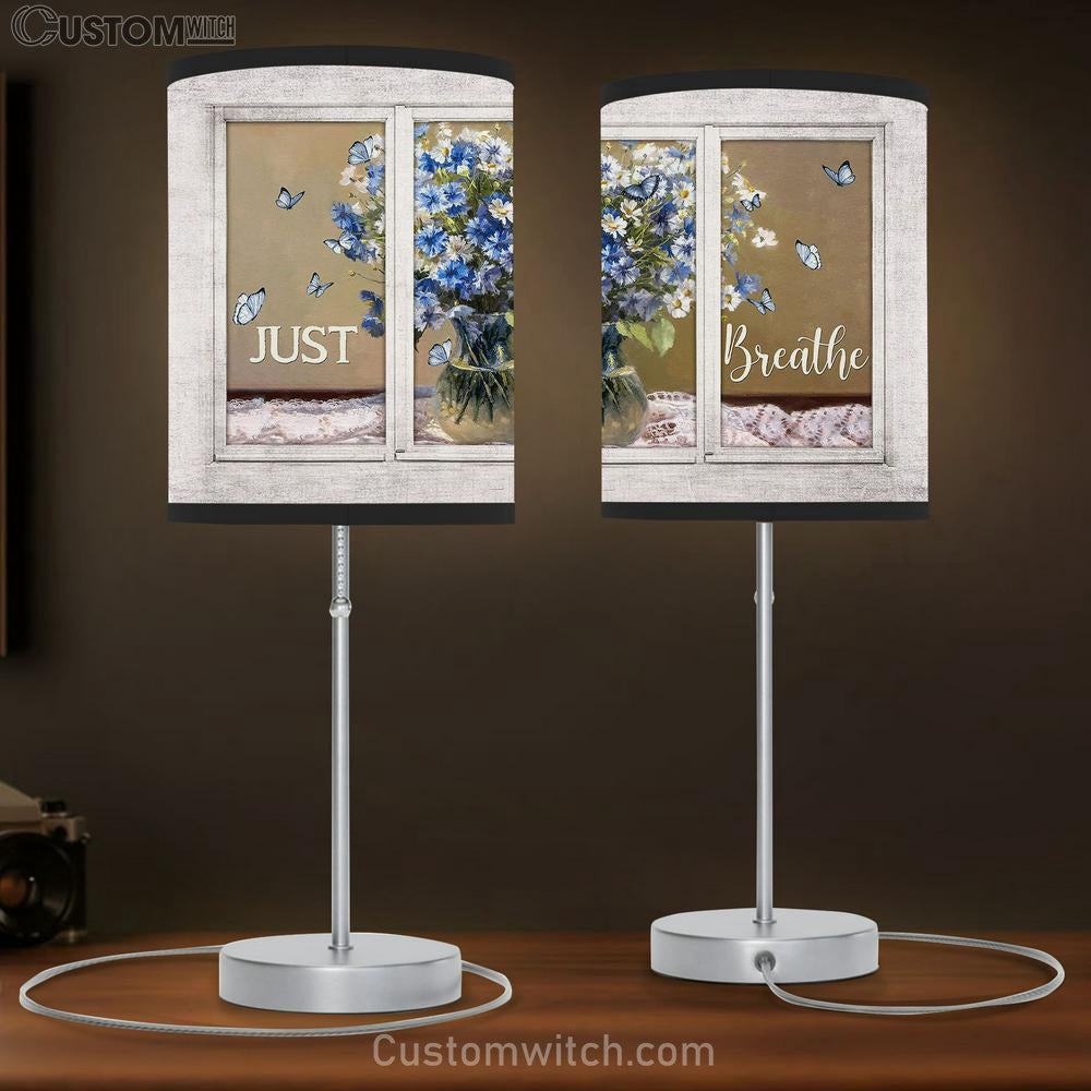 Be Still And Know That I Am God Baby Flower Vase White Butterfly Table Lamp Gift - Bible Verse Table Lamp - Religious Bedroom Decor