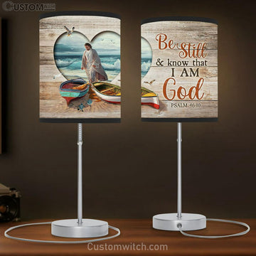 Be Still And Know That I Am God Table Lamp - Boat Jesus Walking On Water Lamp Gift Table Lamp - Christian Lamp Gift - Religious Art
