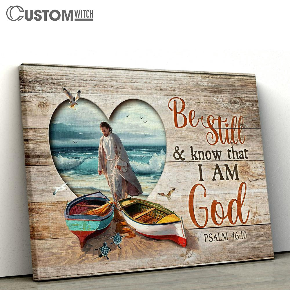 Be Still And Know That I Am God Canvas - Boat Jesus Walking On Water Wall Art Canvas - Christian Wall Art - Religious Art
