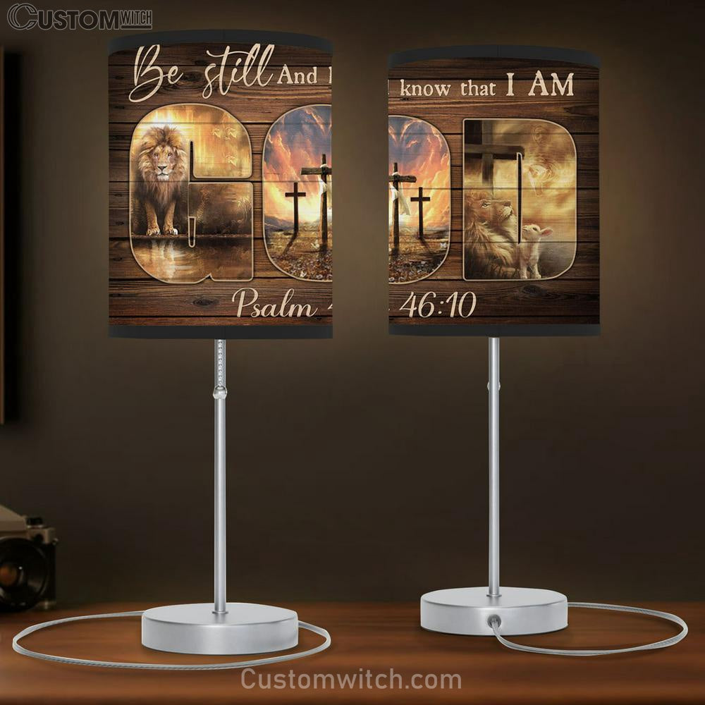 Be Still And Know That I Am God Table Lamp - Lion Of Judah The Amazing Spirit Large Table Lamp Art - Christian Table Lamp Prints