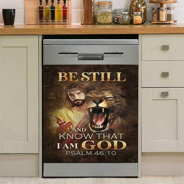 Be Still And Know That I Am God Cross Hummingbird Dishwasher Cover, Bible Verse Dishwasher Magnet Cover, Inspirational Kitchen Decor